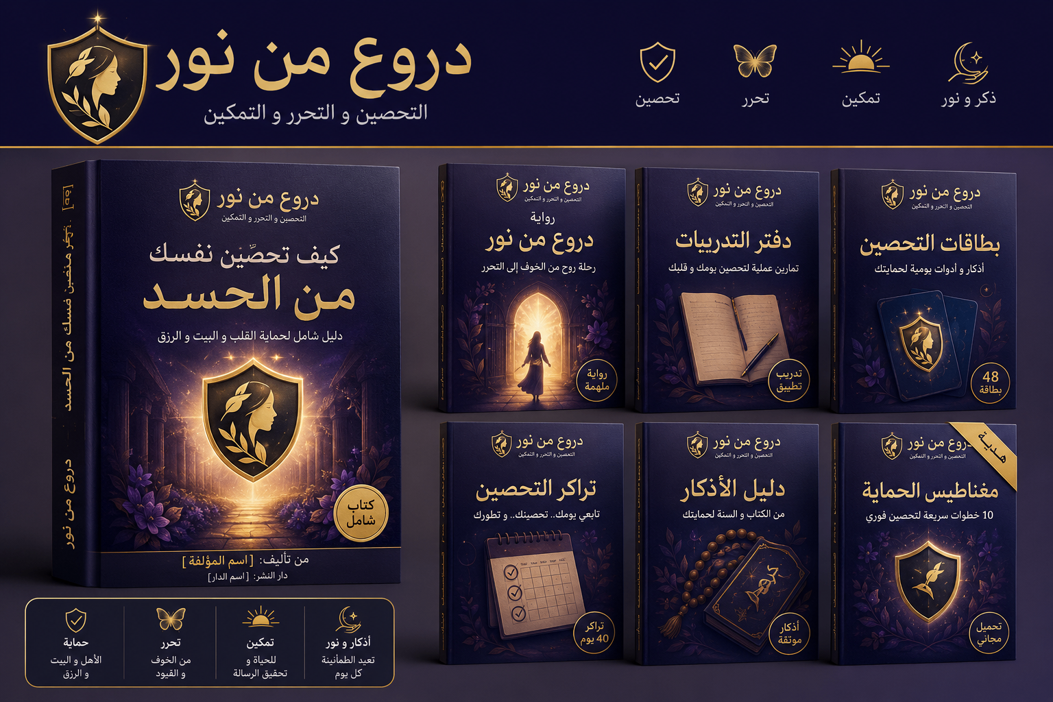 معاينة الأغلفة الداكنة على الخلفية الكريمية